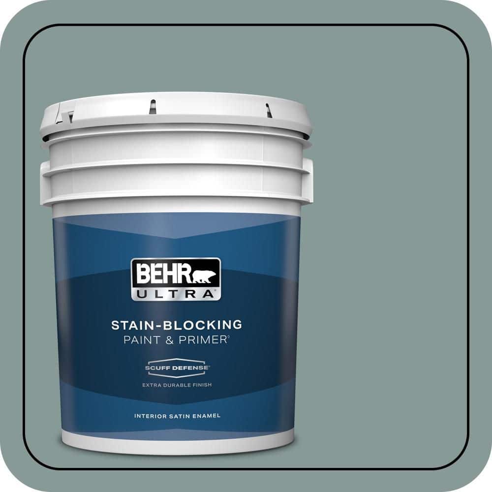 5 gal. #N430-4 Rainy Afternoon Extra Durable Satin Enamel Interior Paint & Primer price history on PriceWatchPro