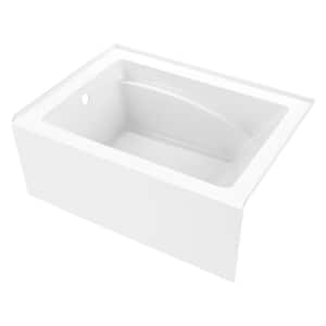 Aqua Eden 48 in. x 35 in. Acrylic Rectangular Alcove Soaking Bathtub with Left Drain in Glossy White