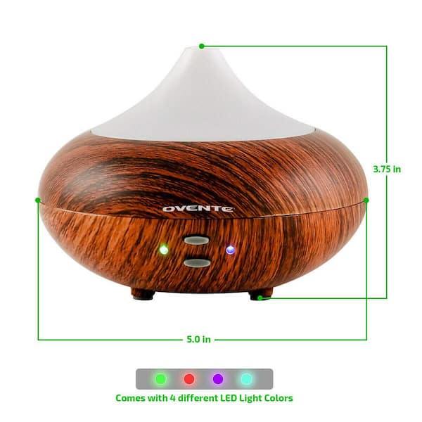 OVENTE 100ml Essential Oil Diffuser, Cool Mist with Auto Shut-Off Function,  Ambient LED Light and Noise-Reducing Cover for Yoga DF4695DW - The Home  Depot