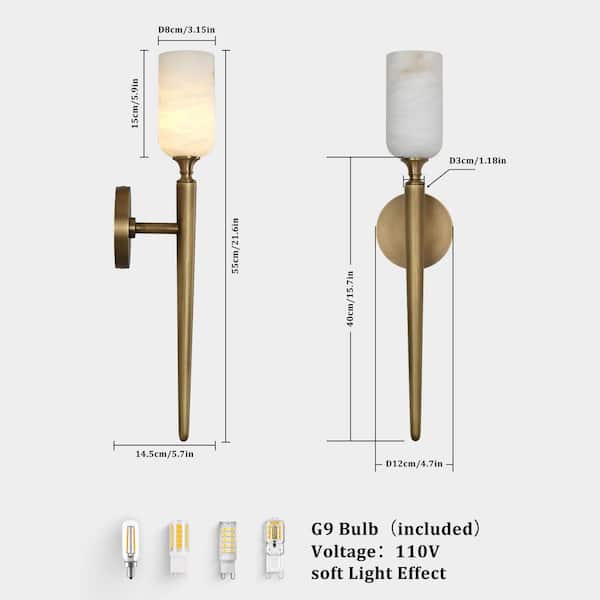 Have a question about YUYI 22 in. 1-Light Gold LED Wall