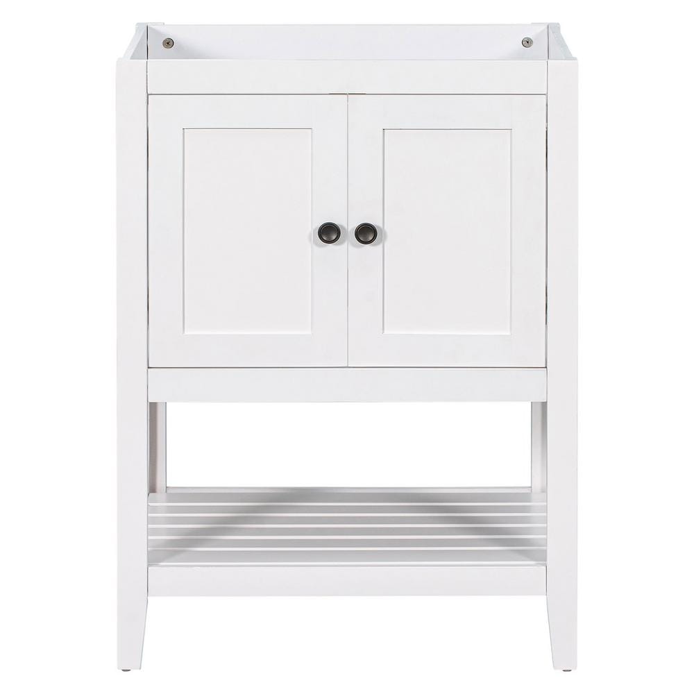 24 in. W x 17.8 in. D x 33 in. H Bath Vanity Cabinet without Top in White w