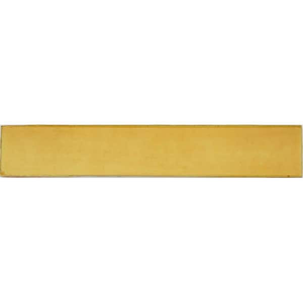 Solistone Hand-Painted Sol Yellow 1 in. x 6 in. Ceramic Pencil Liner Trim Wall Tile