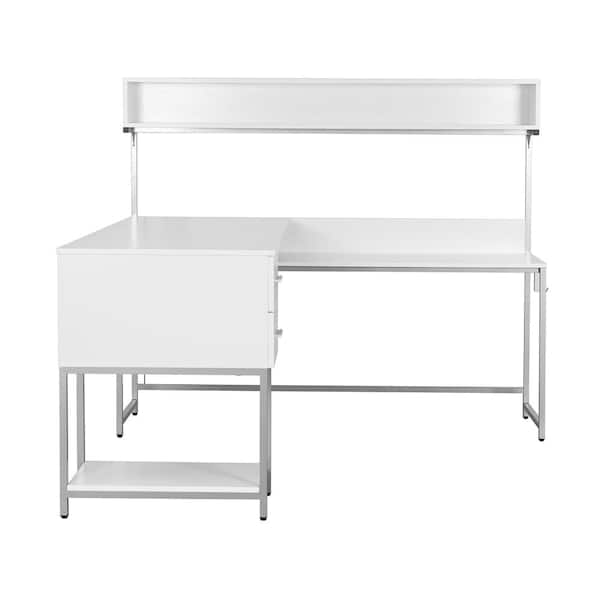 TECHNI MOBILI 59 in. W L-Shape Gold Home Office Two-Tone Desk with Storage  Computer Desk RTA-739DL-GLD - The Home Depot