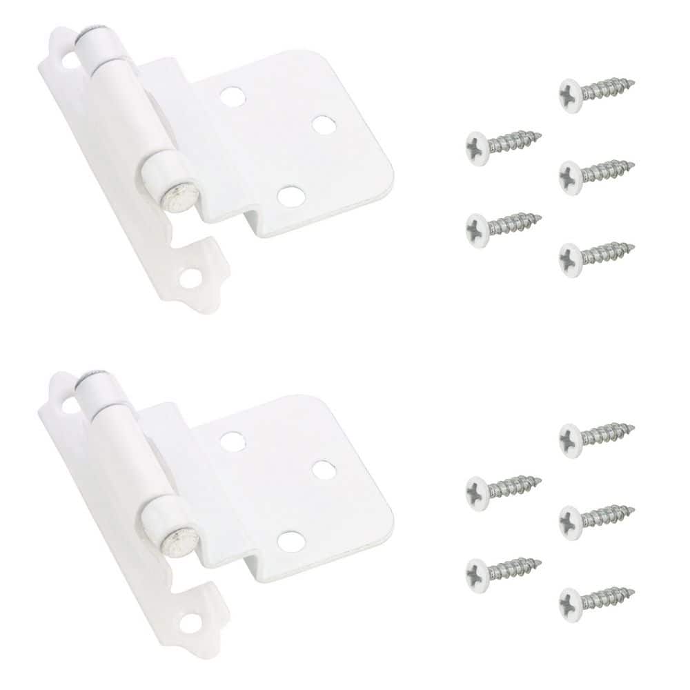 (2-Pack) White Semi-Concealed Self-Closing 3/8 in. Overlay for Face Frame Cabinet Hinge price history on PriceWatchPro