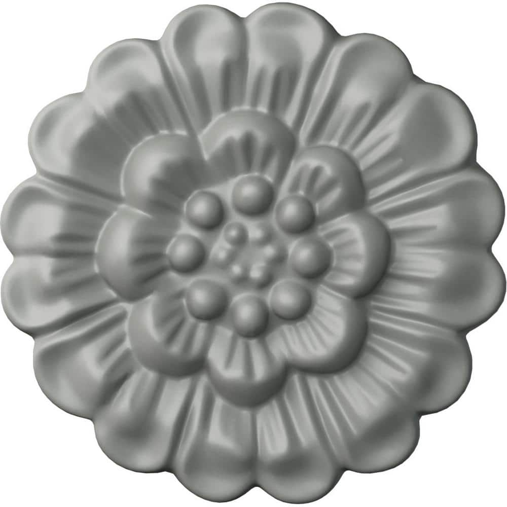 White Primed Polyurethane Floral Rosette Accent Piece