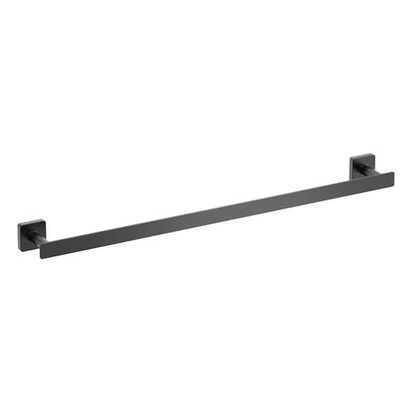 Bathroom Accessories 23.62 in. Wall Mounted Towel Bar in Matte Black