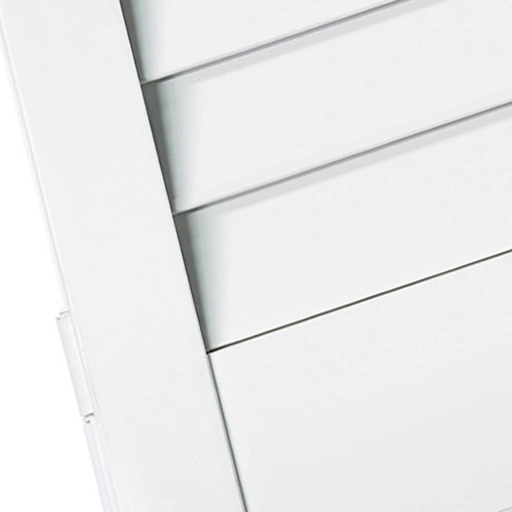80 in. x 36 in. Plantation Louver-Panel Solid Core White Wood Bi-fold Door with Hardware