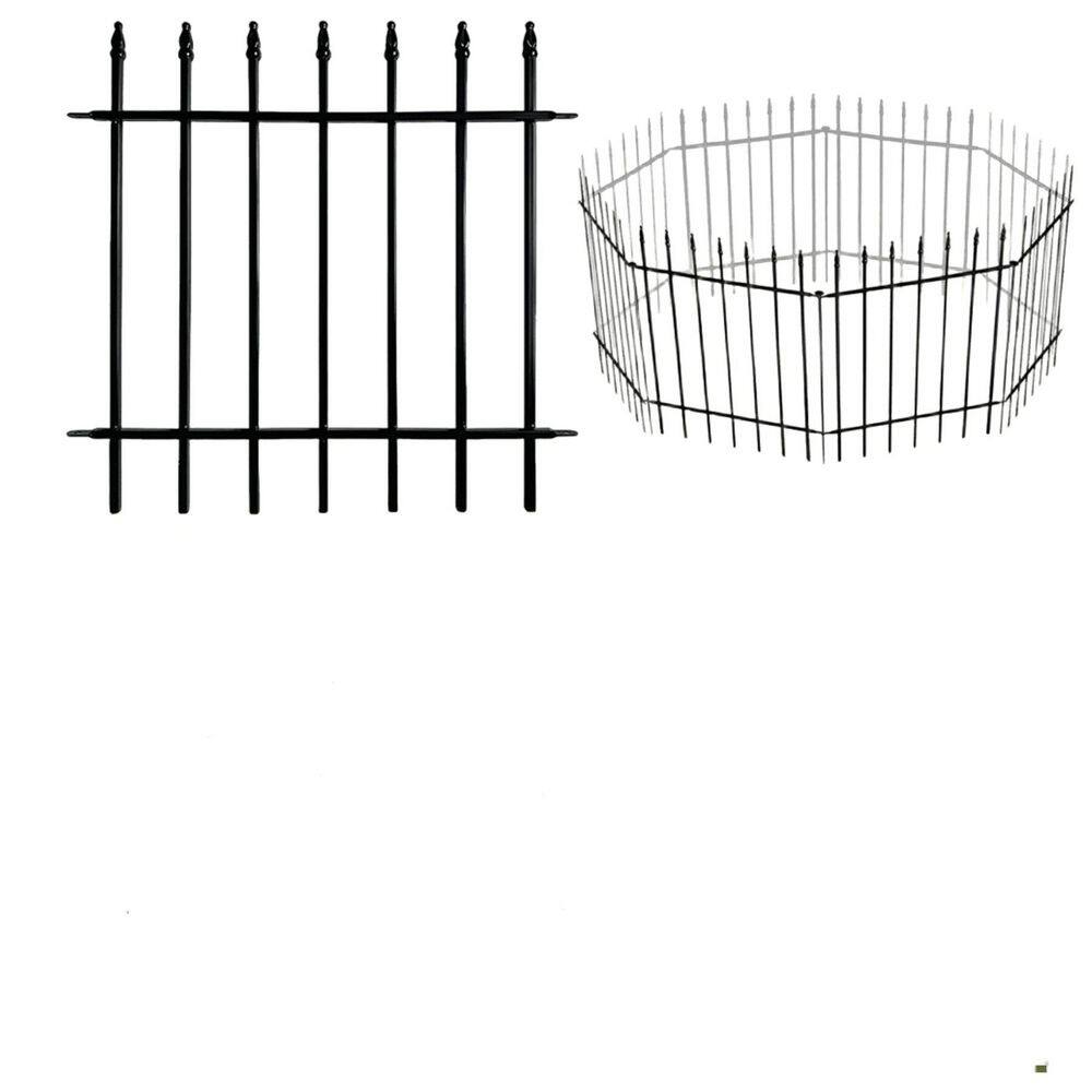24 in. H x 10 ft.  Black Metal Anti Bird Deer Protection Garden Fence Pet F