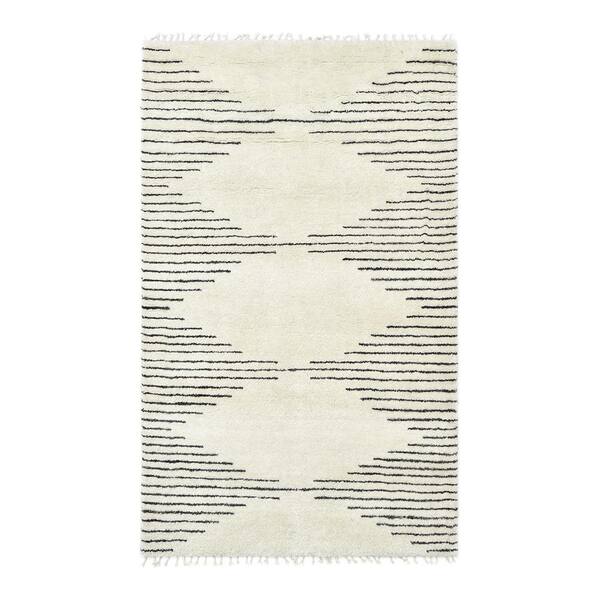 Solo Rugs Moroccan Hand Knotted Area Rug 3 4 x 4 10 Parchment 