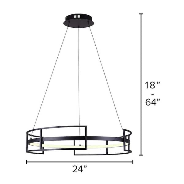 CANARM Amora 30.5-Watt Integrated LED Matte Black Contemporary