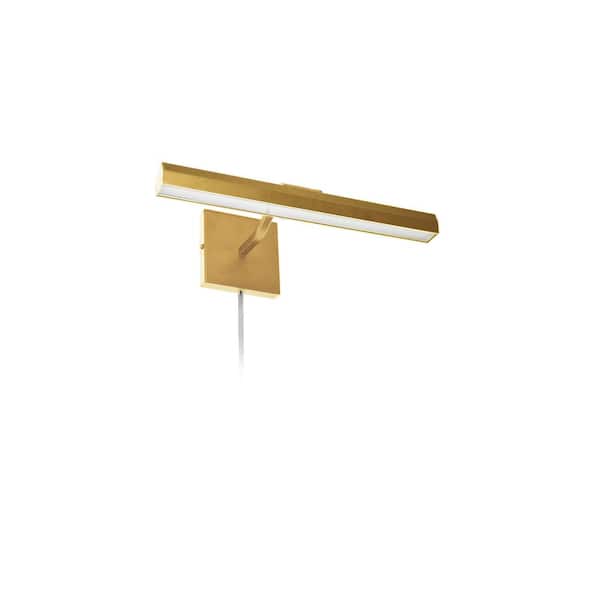 Dainolite Leonardo 2.75 in. 2-Lights Aged Brass LED Picture Light