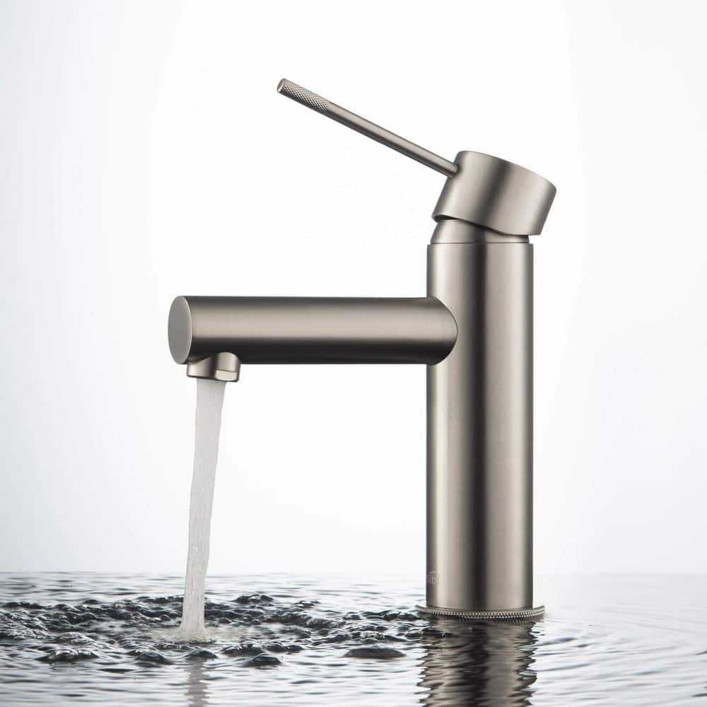 Sleek High-Arc Single-Handle Bathroom Faucet in Brushed Nickel