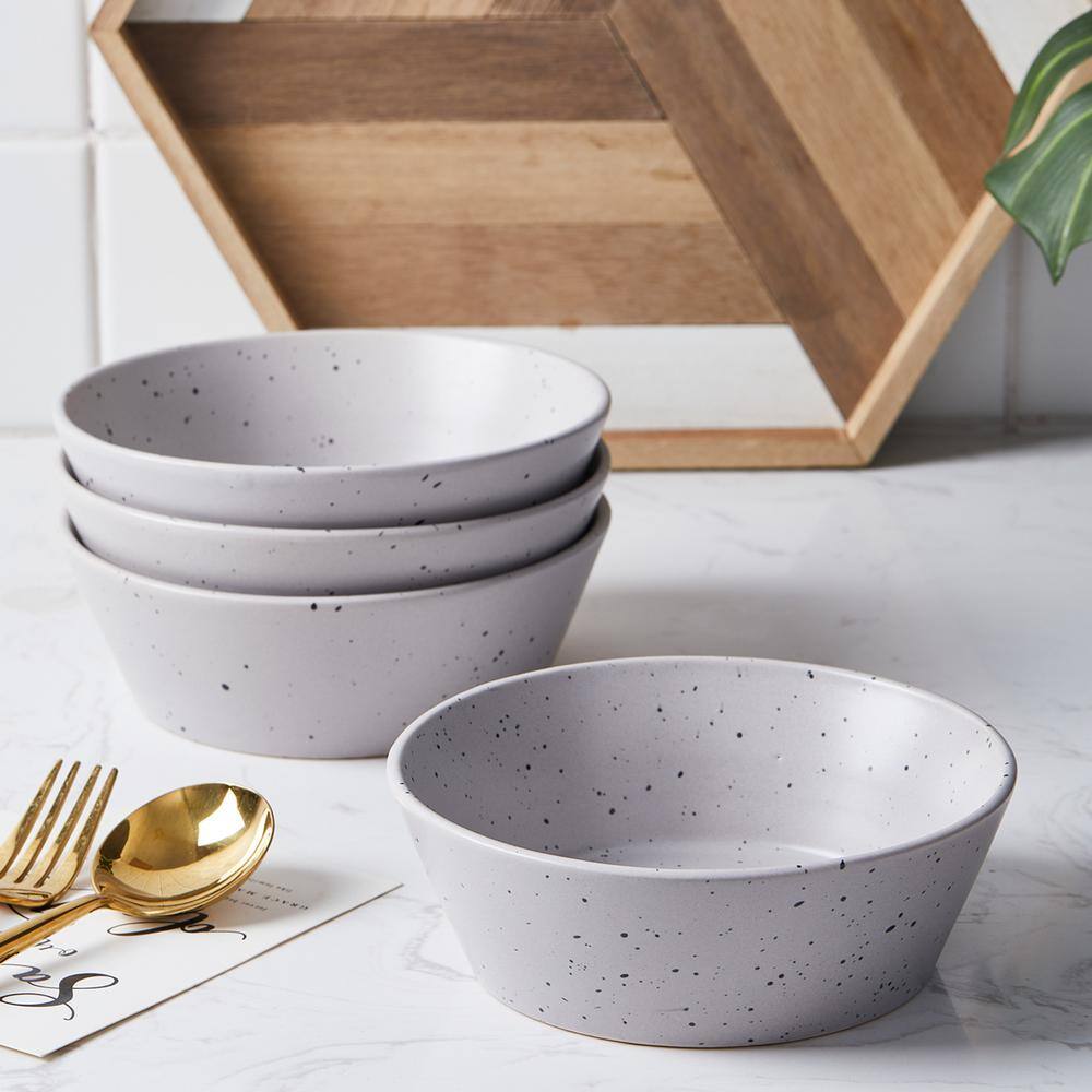 Jade Light Gray Ceramic 32-Piece Dinnerware Set, Service for 8