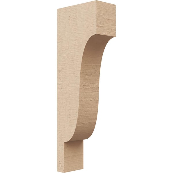 Ekena Millwork 2 in. x 12 in. x 4 in. Series 2 Thin Newport Rough Cedar Woodgrain Timberthane Polyurethane Corbel, Primed Tan