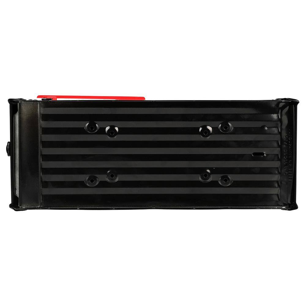 Large Black Steel Double Door Post Mount Mailbox