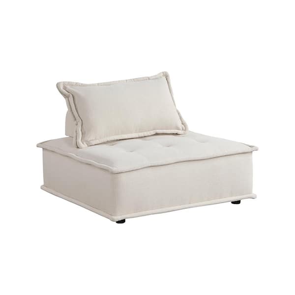 Lazzara Landrum Beige Boucle Fabric Modular Occasional Chair