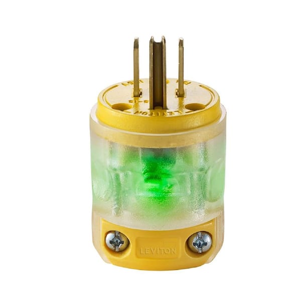 15 Amp 125-Volt Round Dead Front Plug, Clear 515PV-LIT