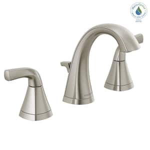 Parkwood 8 in. Widespread 2-Handle Bathroom Faucet with Pop-Up Assembly in Brushed Nickel