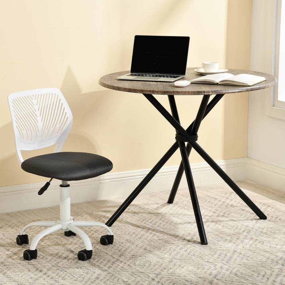 Homy Casa Carnation Grey Upholstery Task Chair with Adjustable