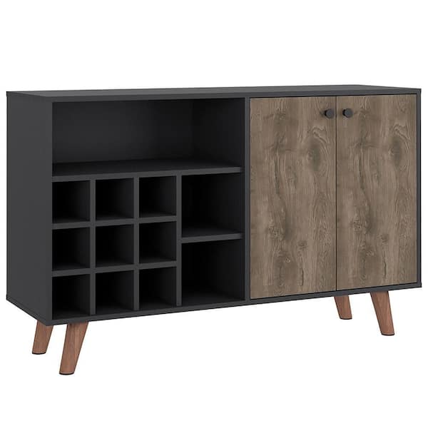 RST BRANDS Lindon Black and Walnut Bar Cabinet