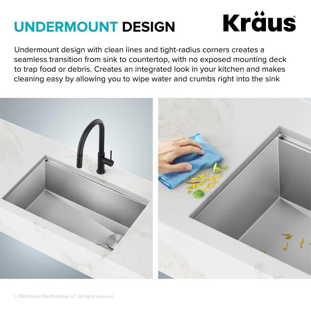 Kore 30-Inch Stainless Steel Undermount Single Bowl Kitchen Sink