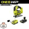 RYOBI ONE+ HP 18V Brushless Cordless Jigsaw Kit with 2.0 Ah HIGH PERFORMANCE Battery and Charger PBLJS01K1