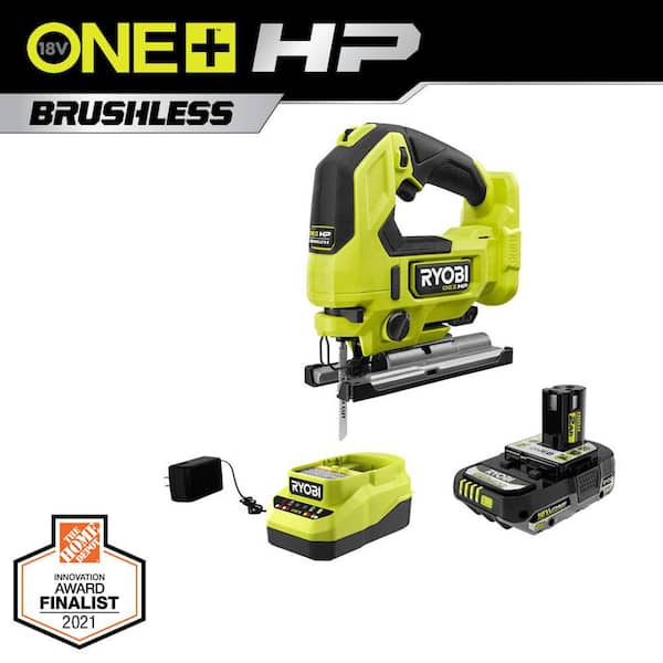 RYOBI PBLJS01K1 ONE+ HP 18V Brushless Cordless Jigsaw Kit with 2.0 Ah HIGH PERFORMANCE Battery and Charger - 1