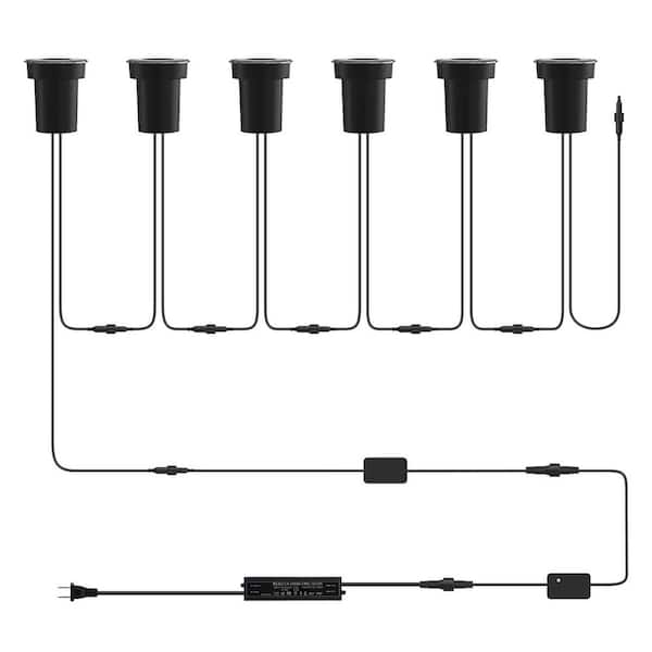 300 Lumens 6-Light Low Voltage RGBW LED Outdoor Spotlight, Dusk to Dawn Deck Pathway Lighting with IP65 Waterproof