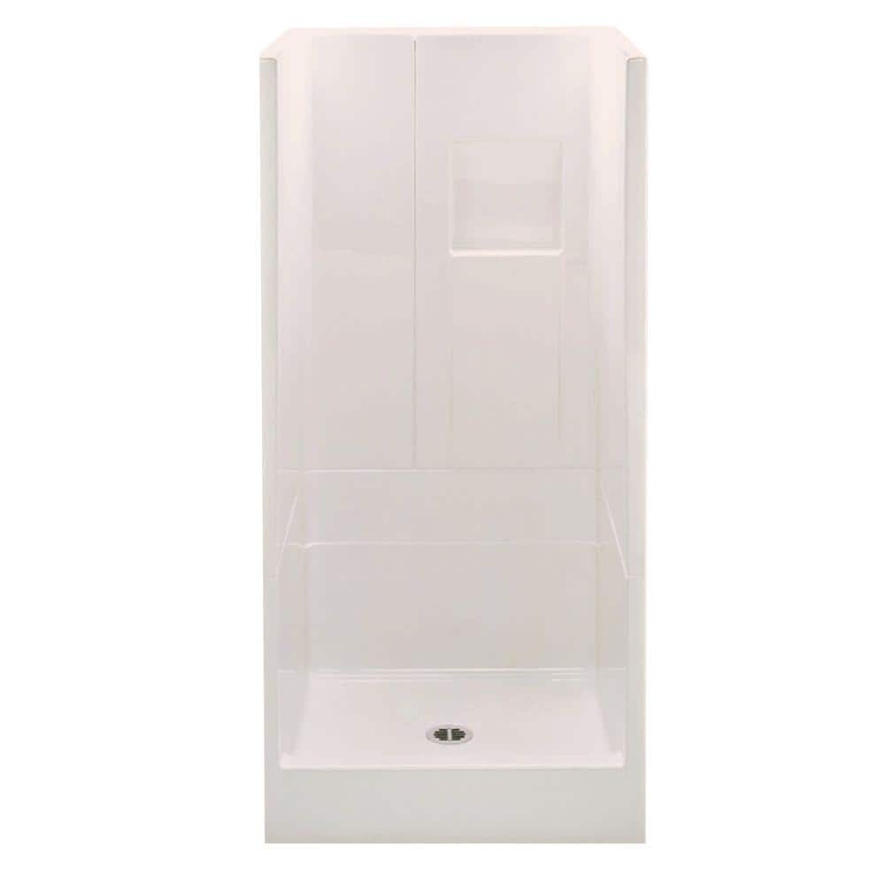 Remodeline 36 in. x 36 in. x 72.8 in. 3-Piece Shower Stall with Center Drai