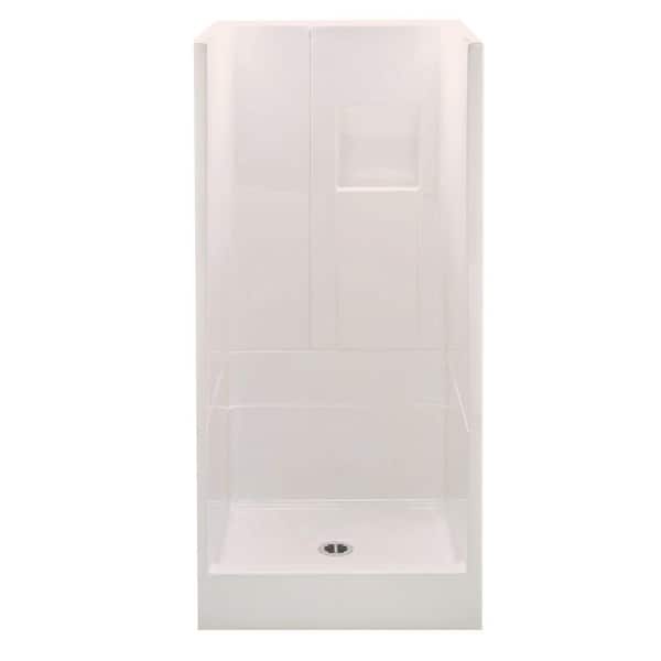 Aquatic Remodeline 36 in. x 36 in. x 72.8 in. 3-Piece Shower Stall with Center Drain in Biscuit