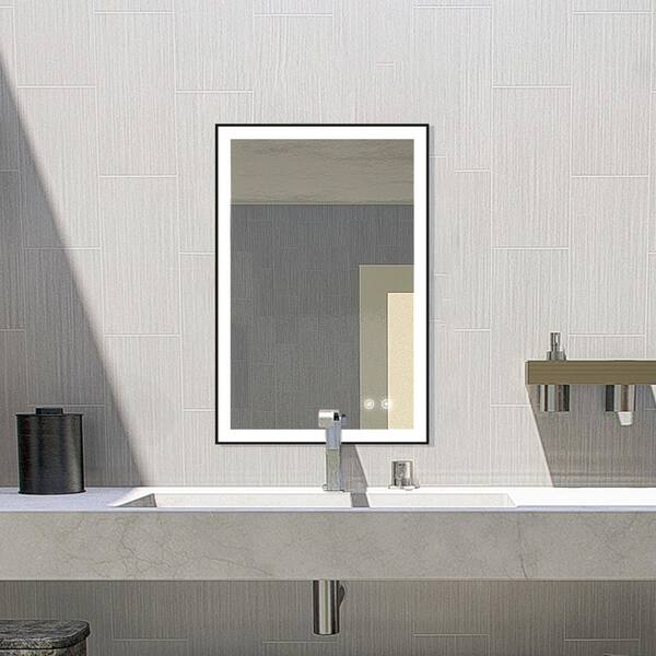 Fab Glass and Mirror Frameless Wall Mirror 20-in W x 30-in H Clear Engraved  Frameless Vanity Mirror at