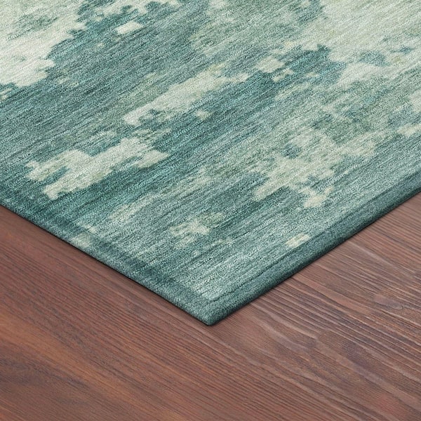 Chantille Machine Washable Indoor/Outdoor Abstract ACN2362 Teal 3 ft. x 5 ft. Area Rug