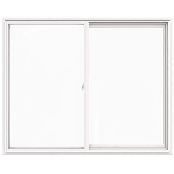 JELD-WEN 59.5 in. x 47.5 in. V-2500 Series Left-Handed Vinyl Sliding Window with White Fiberglass Mesh Screen
