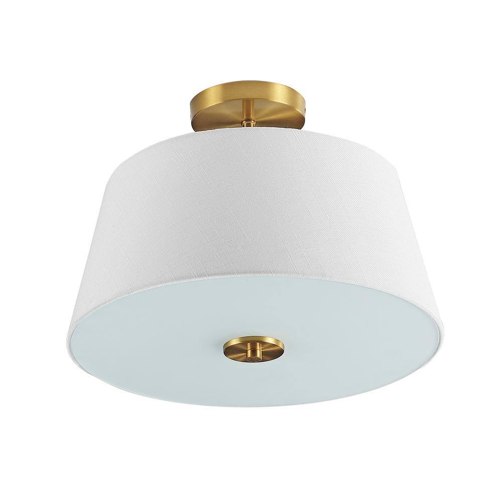 Isabella 15" Gold Brass LED Flush Mount Ceiling Light