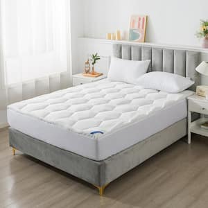 Honeycomb 1.5 in. King Polyester Soft Knit Mattress Topper