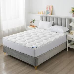 Honeycomb 1.5 in. California King Polyester Soft Knit Mattress Topper