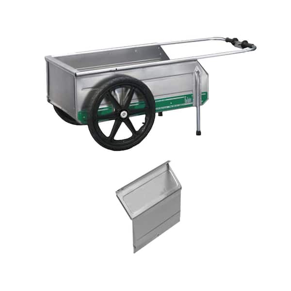 Unbranded 5.28 cu. ft. Green Stripe Metal Folding Garden Cart with Rear Gate