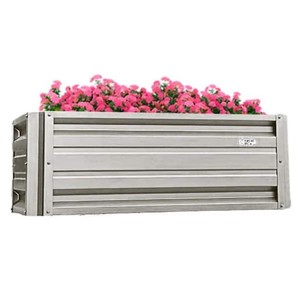ALL METAL WORKS 24 inch by 48 inch Rectangle Ash Grey Metal Planter Box