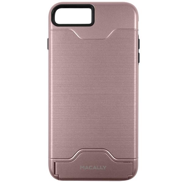 Macally Dual Layer Protective Case with Kickstand for iPhone 7 Plus, Rose Gold