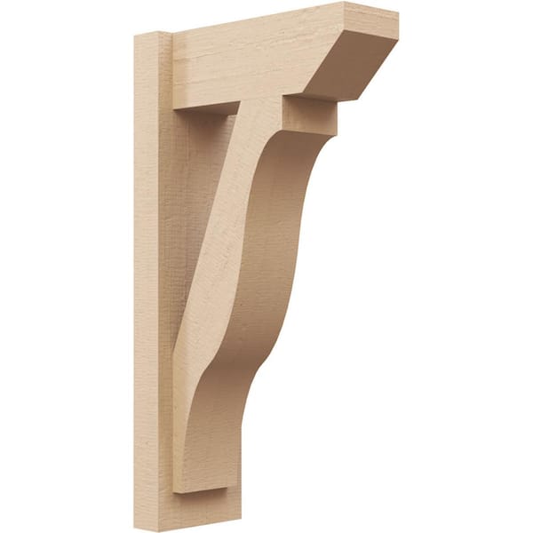 Ekena Millwork 6 in. x 26 in. x 14 in. Funston Slat Rough Cedar Woodgrain Timberthane Polyurethane Outlooker, Primed Tan