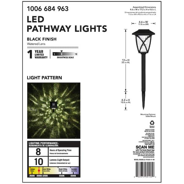Hampton Bay Black Springs Low Voltage Black LED Path Light 99160 - The Home  Depot