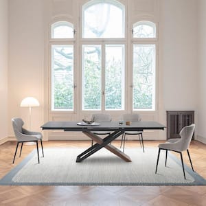 Milena Kenna 5-Piece Rectangle Extendable Stone Top Gray Dining Set