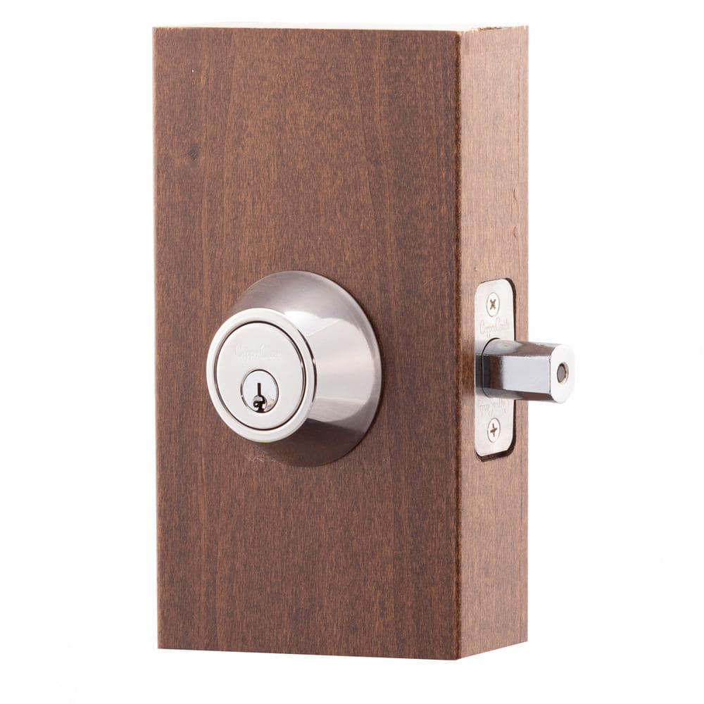 Polished Stainless Single Cylinder Deadbolt with Key Lock