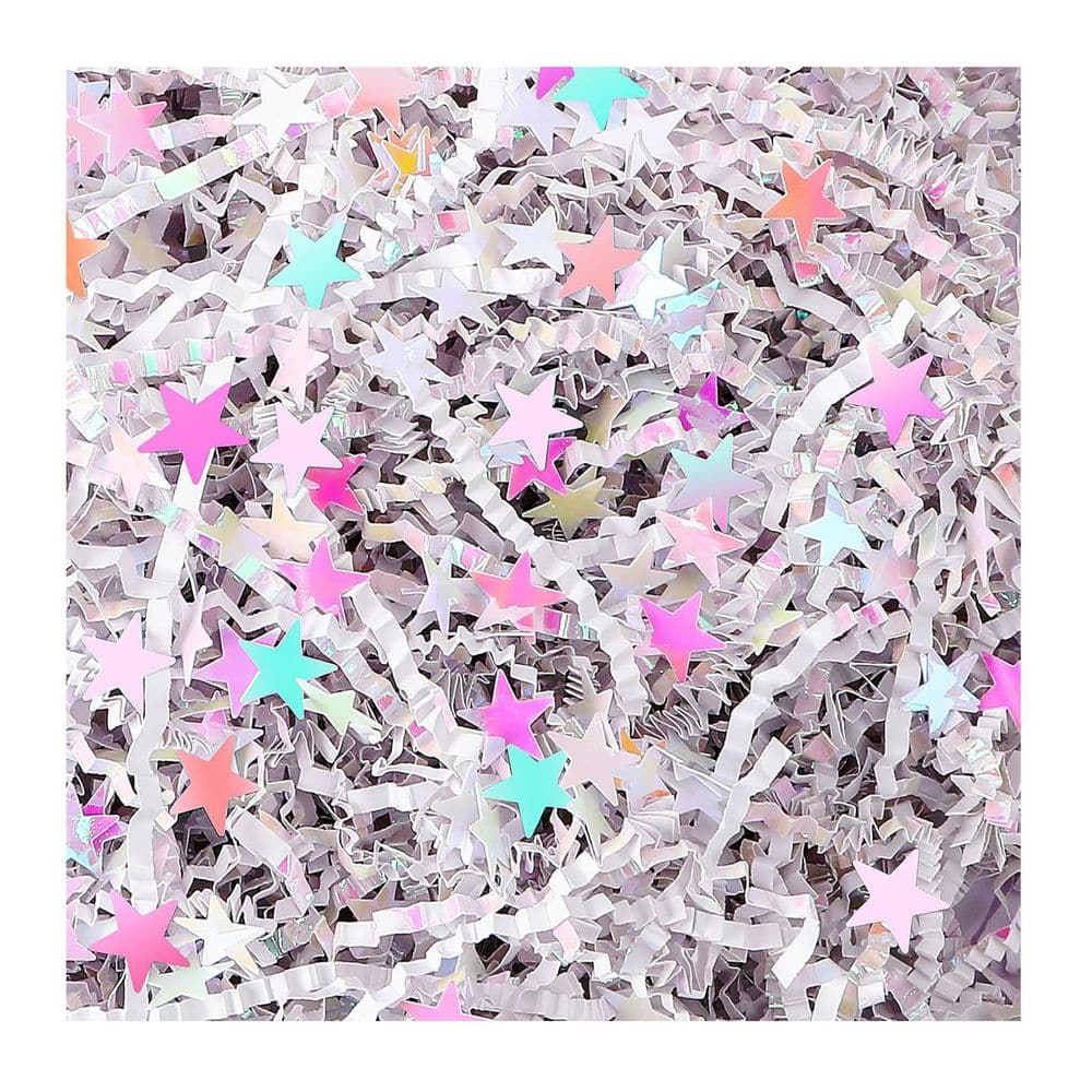 Diamond White Crinkle Cut Paper Shred Filler with Star Confetti for Gift Wrapping Craft DIY Basket Filling 115g price history on PriceWatchPro