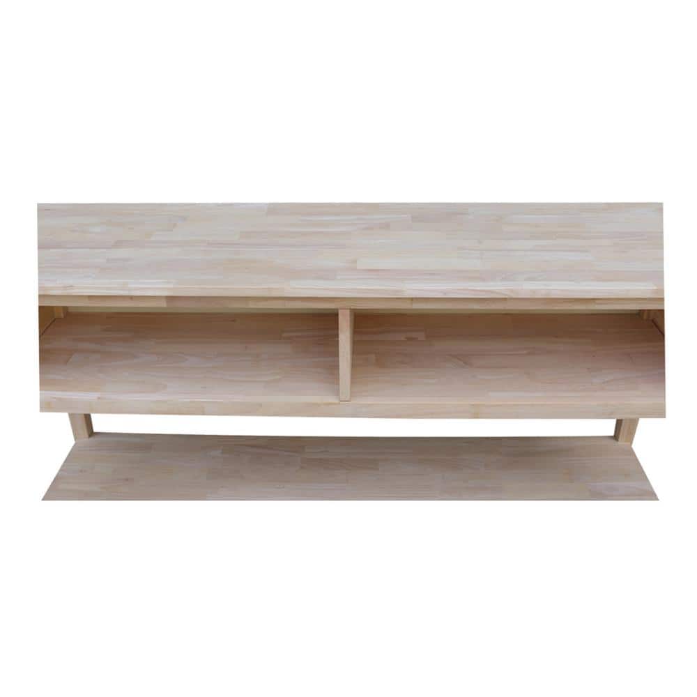 Solid Parawood Classic Entertainment TV Stand - 60" Light Brown