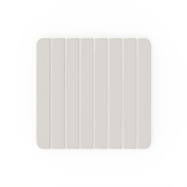 16 in. x 12 in. Quick Dry Small Slatted Natural White Diatomite Bathmat