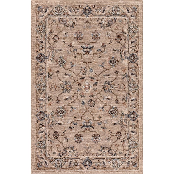 Concord Global Trading Cashmere Taupe 3 ft. x 4 ft. Traditional Area Rug