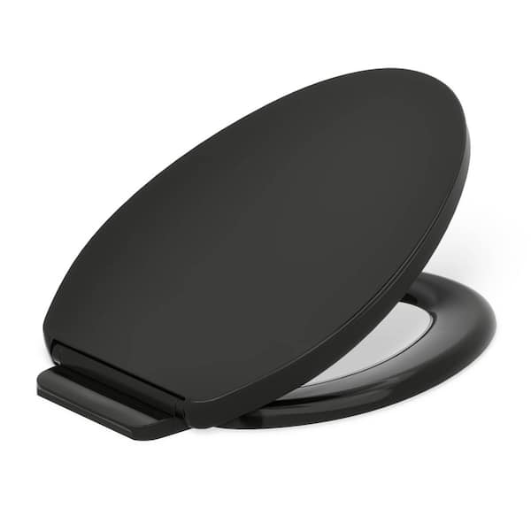 Impro ReadyLatch Quiet-Close Elongated Front Toilet Seat in Black Black