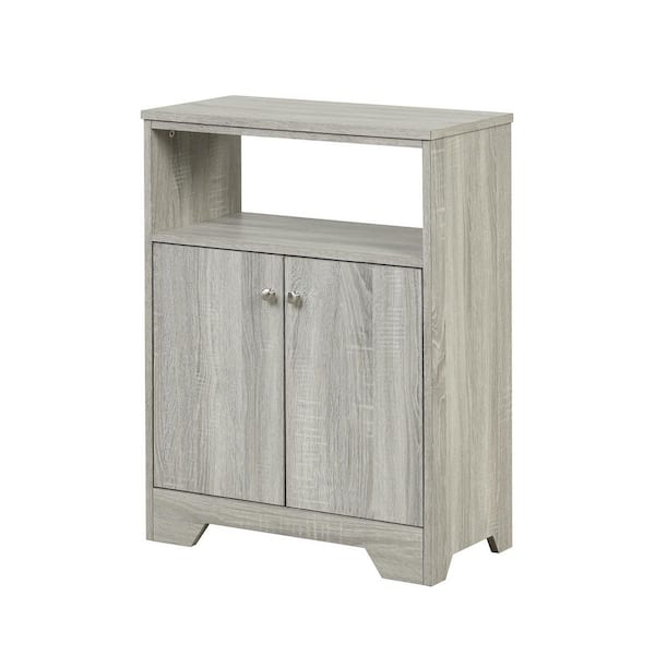 Unbranded 23.6 in. W x 11.8 in. D x 31.7 in. H Oak Brown Modern Style Bathroom Freestanding Storage Linen Cabinet