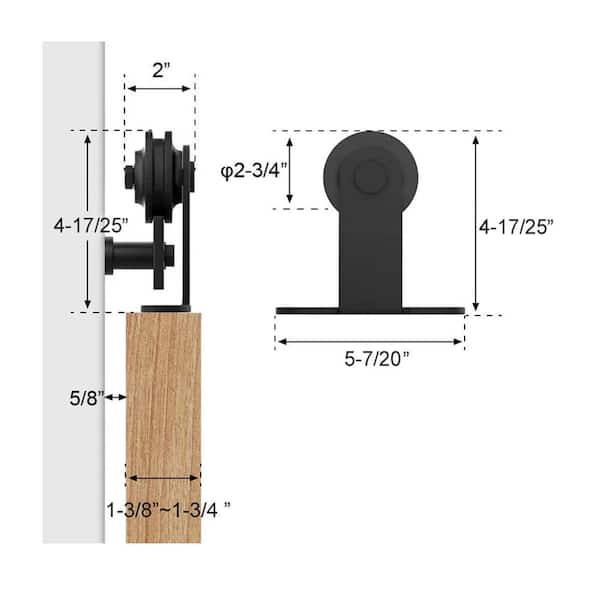 10 ft. /120 in. Top Mount Sliding Barn Door Hardware Track Kit for Double Doors with Non-Routed Floor Guide 10 ft. /120 in. Top Mount Sliding Barn Door Hardware Track Kit for Double Doors with Non-Routed Floor Guide